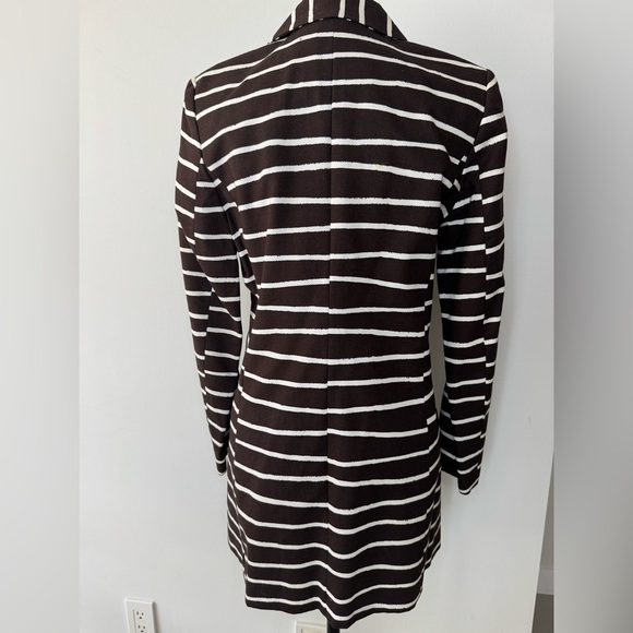 Isaac Mizrahi Brown & White Striped Blazer – Size 4 - Picture 5 of 17